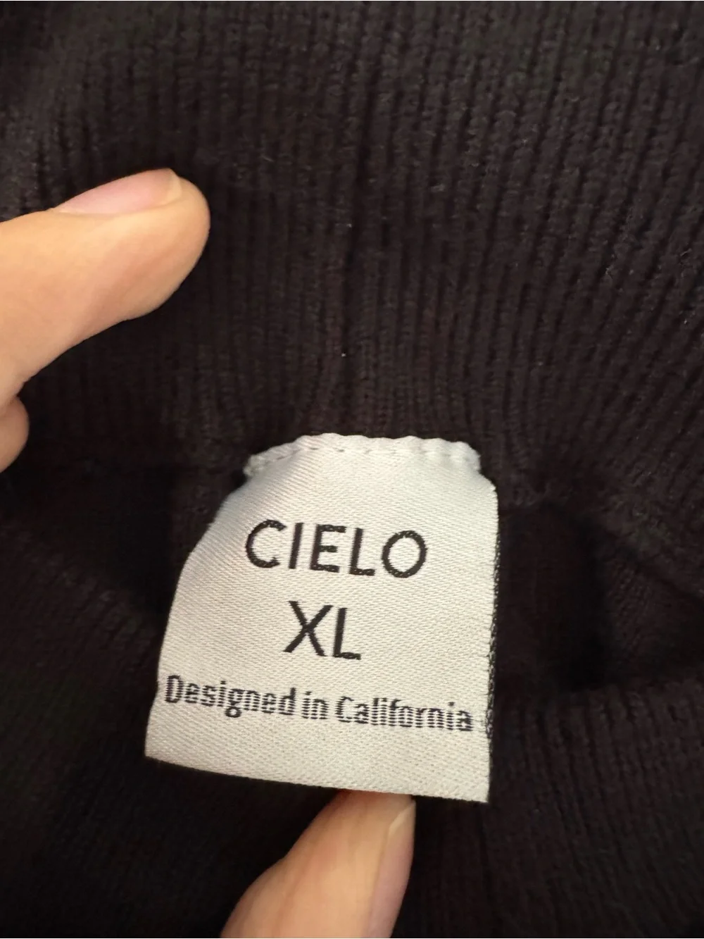 Cielo Black Wide-Leg Knit Joggers